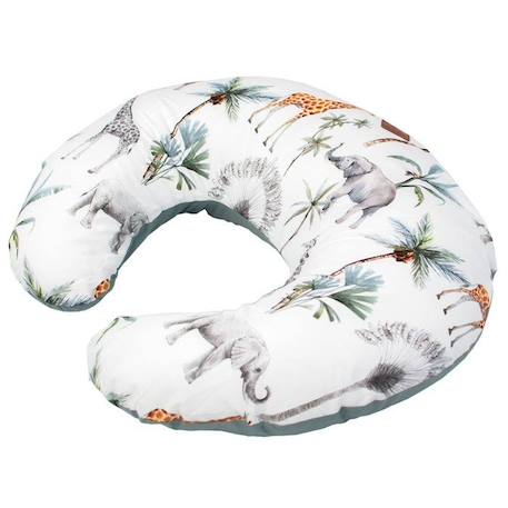 Petit coussin d'allaitement ergonomique + housse - Safari BLANC 1 - vertbaudet enfant 