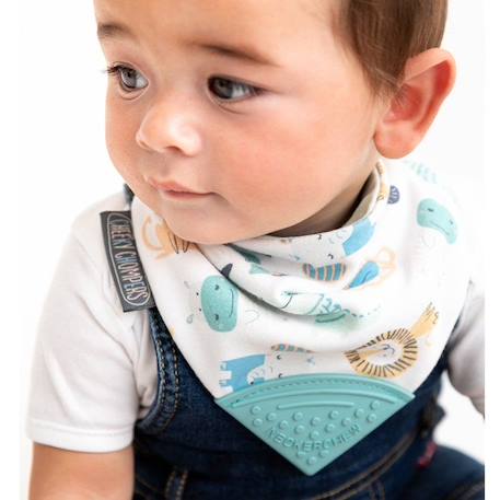 Bavoir bandana avec embout de dentition - Safari VERT 2 - vertbaudet enfant 