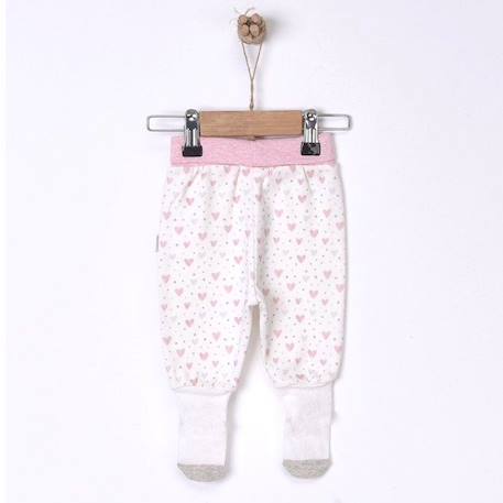 Pantalon bébé à pieds en coton bio, GIRLY ROSE 3 - vertbaudet enfant 
