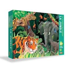 -Puzzle 220 pièces et livre La planète en danger - Jungle - Marque Sassi - Mixte - A partir de 7 ans