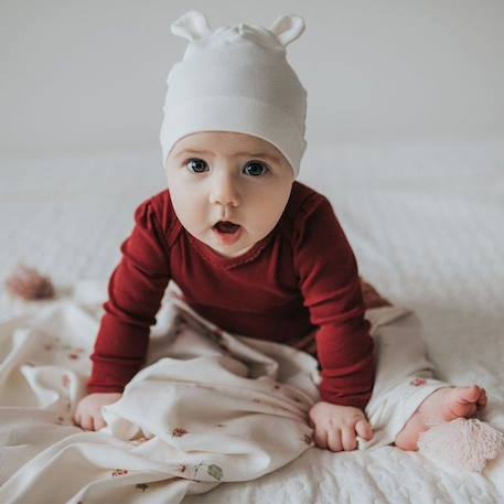 Sevira Kids - Bonnet ourson bébé en bambou Uni - Rose clair - 0/3 mois 0 - 3 mois Rose Clair BLANC 2 - vertbaudet enfant 