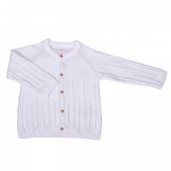 -Gilet bébé en tricot de coton bio UNA Écru