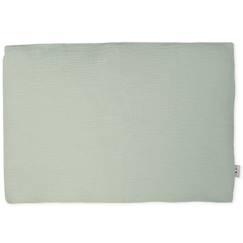 Linge de maison et décoration-Linge de lit bébé-Taie d'oreiller en gaze de coton, Jeanne Vert de gris 60 x 40 cm Vert De Gris