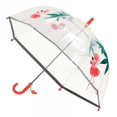 Garçon-Parapluie enfant transparent - Flamant rose