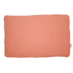 -Oreiller plat en gaze de coton - SEVIRA KIDS - Jeanne - Terracotta - 35 x 40 cm - Made in France