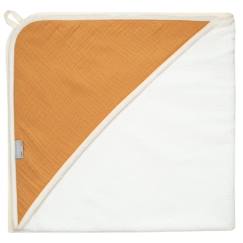 -Cape de bain en gaze de coton Jeanne - Camel - 75 x 75 cm - SEVIRA KIDS - 100% viscose de bambou