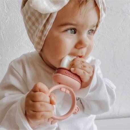 Grignoteur bébé en silicone - MINIKOIOI - Caramel - Bout rond JAUNE 3 - vertbaudet enfant 