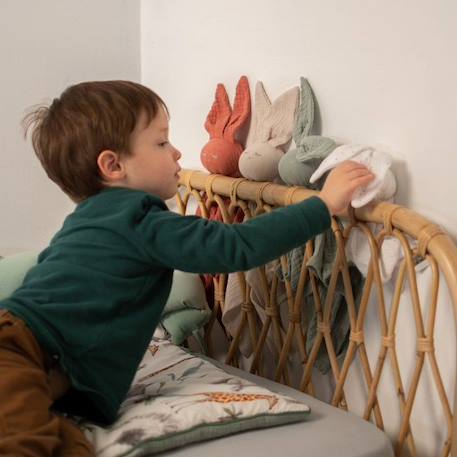 Doudou plat Lapin personnalisable Clem - Multicolore - Sevira Kids BLANC 4 - vertbaudet enfant 