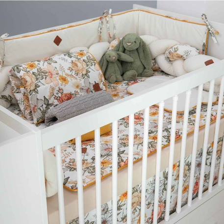 Parure de lit bébé en coton, Néo Vintage BLANC 4 - vertbaudet enfant 