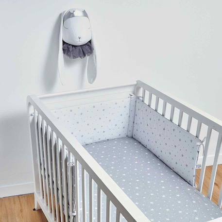 Drap-housse en coton - STELLA Gris - 60x120 cm GRIS 4 - vertbaudet enfant 