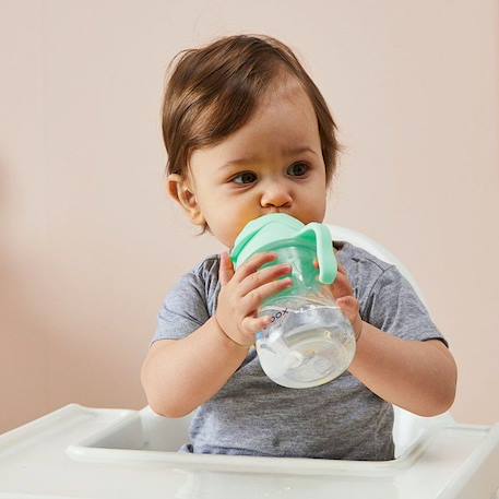 Tasse d'apprentissage avec paille pondérée - Menthe/Rose VERT 2 - vertbaudet enfant 