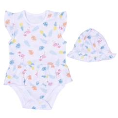 Body robe et chapeau en coton bio, Tropi  - vertbaudet enfant