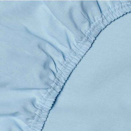 Drap-housse en coton - Coton uni Bleu Ciel - 60x120 cm BLEU 2 - vertbaudet enfant 
