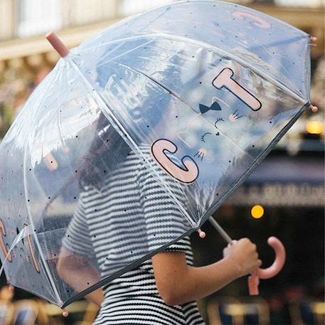 Parapluie cloche enfant transparent à pois, Chat Multicolore Longueur 67 cm, Diamètre 71 cm VERT 2 - vertbaudet enfant 