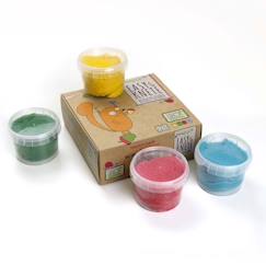 Jouet-Activités artistiques et musicales-Pâte à modeler naturelle et vegan bio - YUKI - Set de 4 pots - Couleurs variées