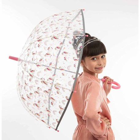 Parapluie cloche enfant transparent, Licorne Multicolore Longueur 67 cm, Diamètre 71 cm VERT 3 - vertbaudet enfant 