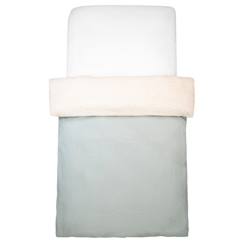 Linge de maison et décoration-Linge de lit bébé-Housse de couette réversible en Lin lavé - SEVIRA KIDS - Vert de gris - 100x140 cm
