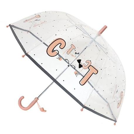 Garçon-Accessoires-Parapluie cloche enfant transparent à pois, Chat Multicolore Longueur 67 cm, Diamètre 71 cm