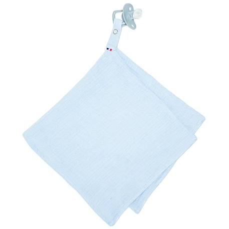 Doudou plat attache tétine en gaze de coton - SEVIRA KIDS - Jeanne Bleu TU - Bébé - Mixte - 0 mois - Naissance BLEU 1 - vertbaudet enfant 