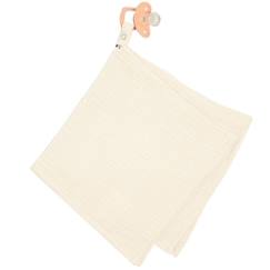 Jouet-Premier âge-Doudou lange attache tétine en gaze de coton Jeanne - Sevira Kids - écru - 40 cm x 40 cm - Mixte