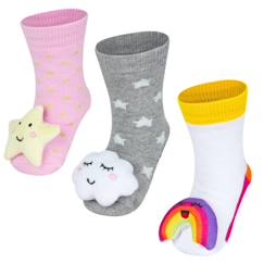 Sevira Kids ot de 3 paires de chaussettes d'éveil Céleste multicolore  - vertbaudet enfant