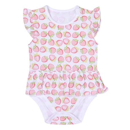 Body robe et chapeau en coton bio, Fraise ROSE 3 - vertbaudet enfant 