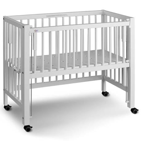 Lit bébé à barreaux cododo en hêtre massif blanc 40x90 cm - tiSsi - Lit d'appoint - Mixte - Bois naturel FSC BLANC 1 - vertbaudet enfant 