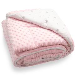 -Couverture enfant en coton et minky Stella