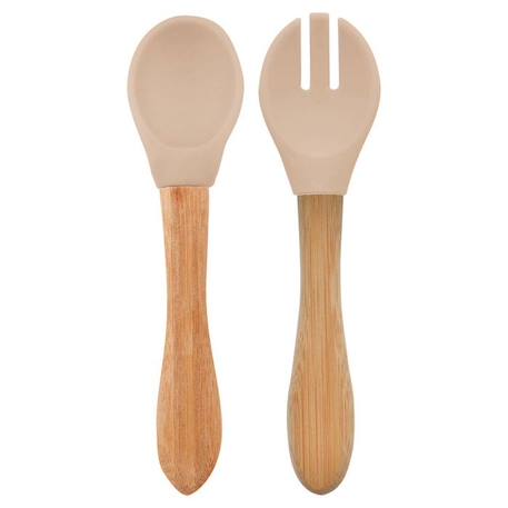 Set de couverts en bambou et silicone (lot de 2) - Nude BEIGE 1 - vertbaudet enfant 