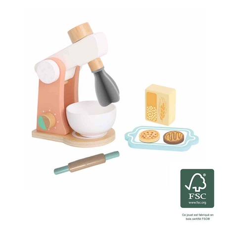 Jouet en bois Mixeur de cuisine pour enfant - Multicolore - TU - Bois naturel FSC - Rose - Enfant BEIGE 4 - vertbaudet enfant 