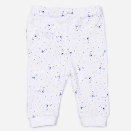 Set de 2 pantalons bébé en coton bio, LÉON Gris / Blanc BLANC 2 - vertbaudet enfant 