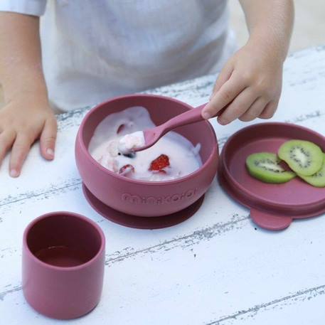 Set repas pour bébé - Mes premiers repas - Terracotta - Silicone alimentaire - Bol Cuillère Gobelet ORANGE 2 - vertbaudet enfant 