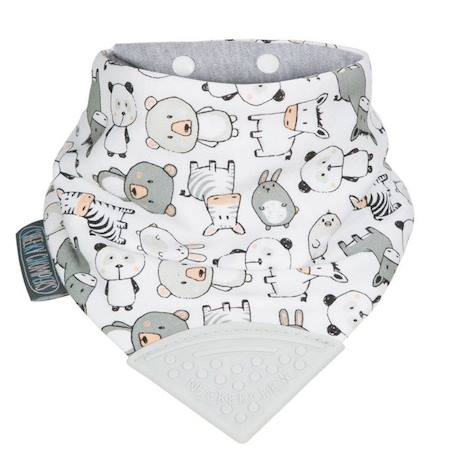 Bavoir bandana avec embout de dentition - Animaux BLANC 1 - vertbaudet enfant 