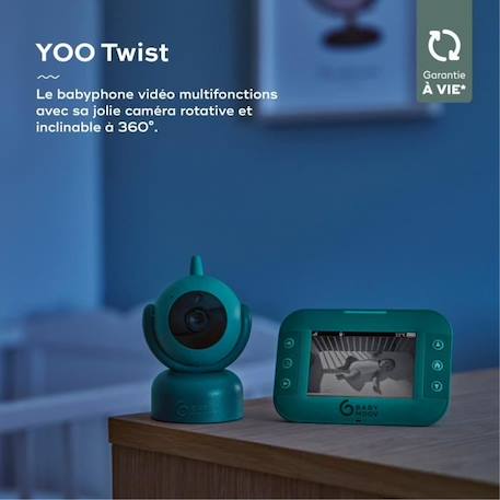 Babymoov Babyphone vidéo YOO Twist - Caméra motorisée avec vue à 360° - Technologie Sleep - Vision nocturne VERT 2 - vertbaudet enfant 