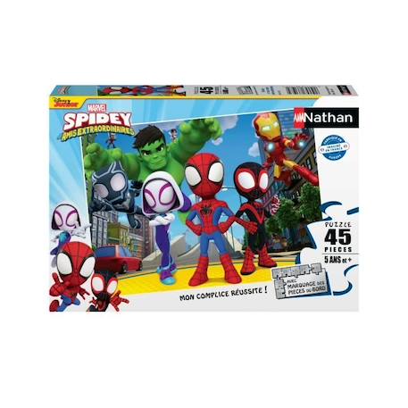 Puzzle Spidey et ses amis 45 pièces - Dessins animés et BD - NATHAN - A partir de 5 ans BLEU 1 - vertbaudet enfant 