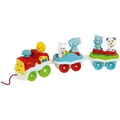 -Baby Clementoni - Le train des animaux - Locomotive interactive + 5 personnages - Fabriqué en Italie