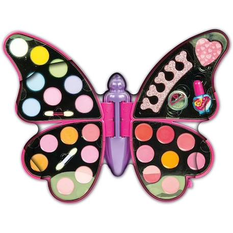 Palette de maquillage papillon - Clementoni - Fards à paupières, rouges à lèvres, vernis à ongles ROSE 2 - vertbaudet enfant 
