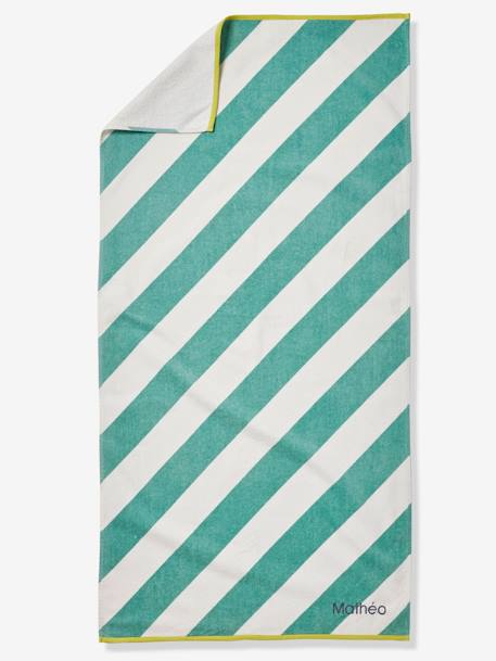 Serviette de bain / plage personnalisable, avec coton recyclé bleu imprimé+mauve+menthe+rayé bleu+rose imprimé 17 - vertbaudet enfant 