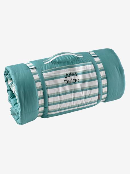 Couchage de sieste maternelle personnalisable MINILI ENGINS vert imprimé 2 - vertbaudet enfant 