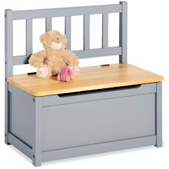 Chambre et rangement-Pinolino - Banc de rangement pour enfants Fenna Gris - Bois massif - Style scandinave moderne