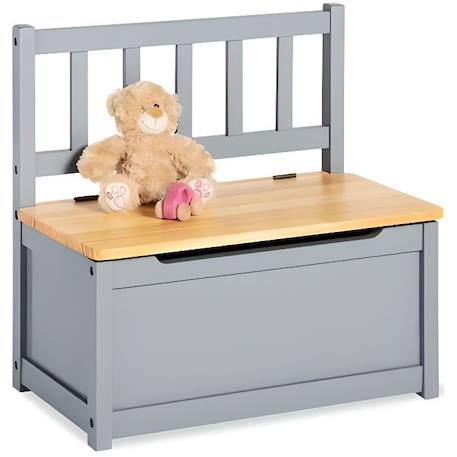 Pinolino - Banc de rangement pour enfants Fenna Gris - Bois massif - Style scandinave moderne GRIS 1 - vertbaudet enfant 