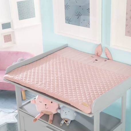 Tapis d'Éveil Bébé Sensoriel - roba Style - avec Arches à 5 Jouets - 85 x 75 cm - Rose / Tête de Lapin ROSE 4 - vertbaudet enfant 