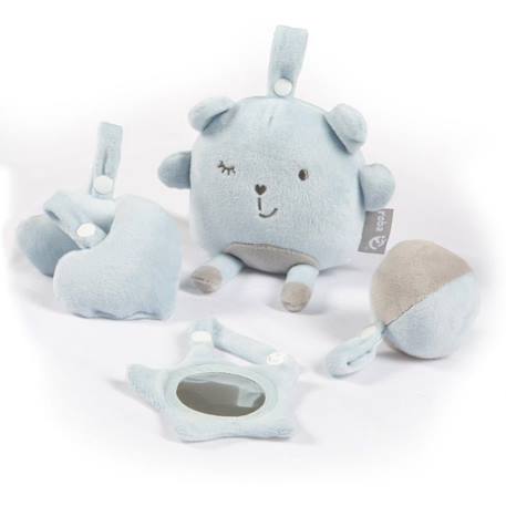 Tapis d'éveil sensoriel ROBA Style avec arches à 5 jouets - Bleu clair / Tête d'Ourson BLEU 5 - vertbaudet enfant 