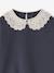 Sweat fille col fantaisie en macramé anthracite 4 - vertbaudet enfant 