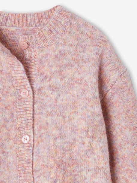Gilet fille maille mousseuse gris chiné+rose chiné+vanille 11 - vertbaudet enfant 