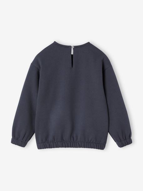 Sweat fille col fantaisie en macramé anthracite 3 - vertbaudet enfant 
