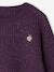 Pull fille maille perlée animation badge irisé anthracite+violet 6 - vertbaudet enfant 