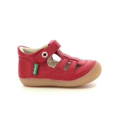 Chaussures-Chaussures bébé 17-26-Premiers pas 17-23-KICKERS Salomés Sushy rouge
