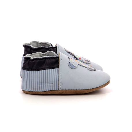 ROBEEZ Chaussons Zebra Rainbow bleu BLANC 1 - vertbaudet enfant 