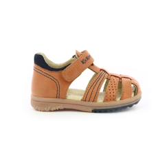 Chaussures-Chaussures bébé 17-26-Marche garçon 19-26-KICKERS Sandales Platiback camel